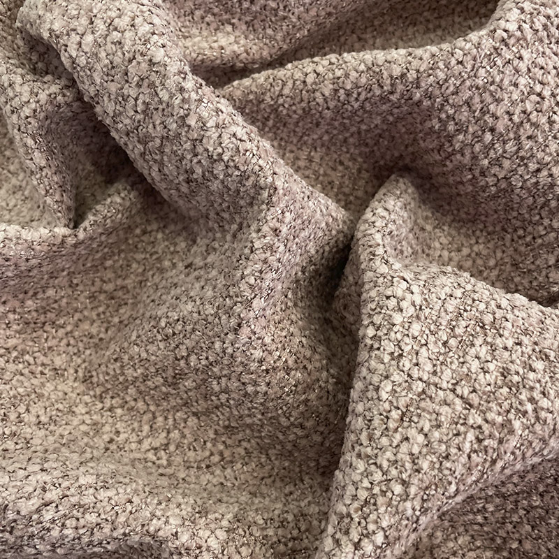 Rosa Tela bouclé color rosa empolvado ideal para tapicería decorativa