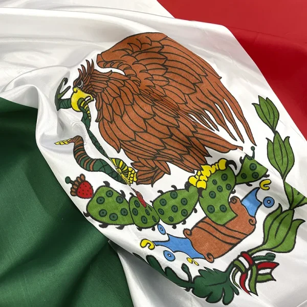 Tela Bandera Razo Tricolor con Escudo Nacional Mexicano de 1.50 metros para decoración patriótica
