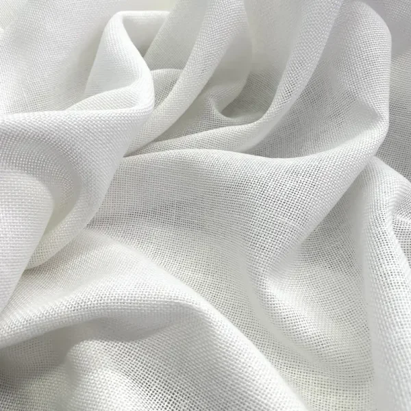 Visillo blanco modelo 3025 de 3.00 metros de ancho con mezcla de lino y textura elegante para cortinas