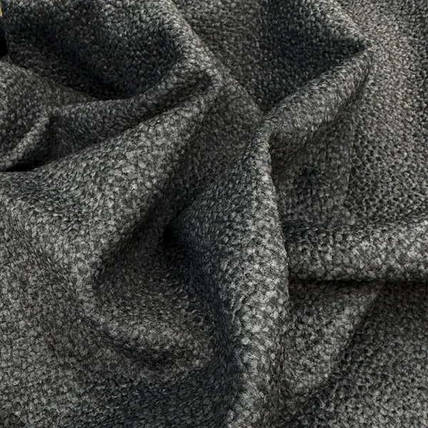 Tela Smooth antracita de poliéster con textura granulada y gran cuerpo para tapicería.