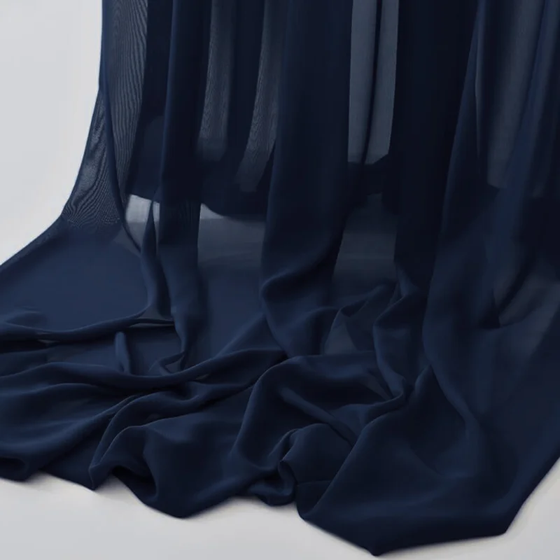 capri silky georgette marino oscuro hh010 c23 tela ligera translúcida 150 ancho