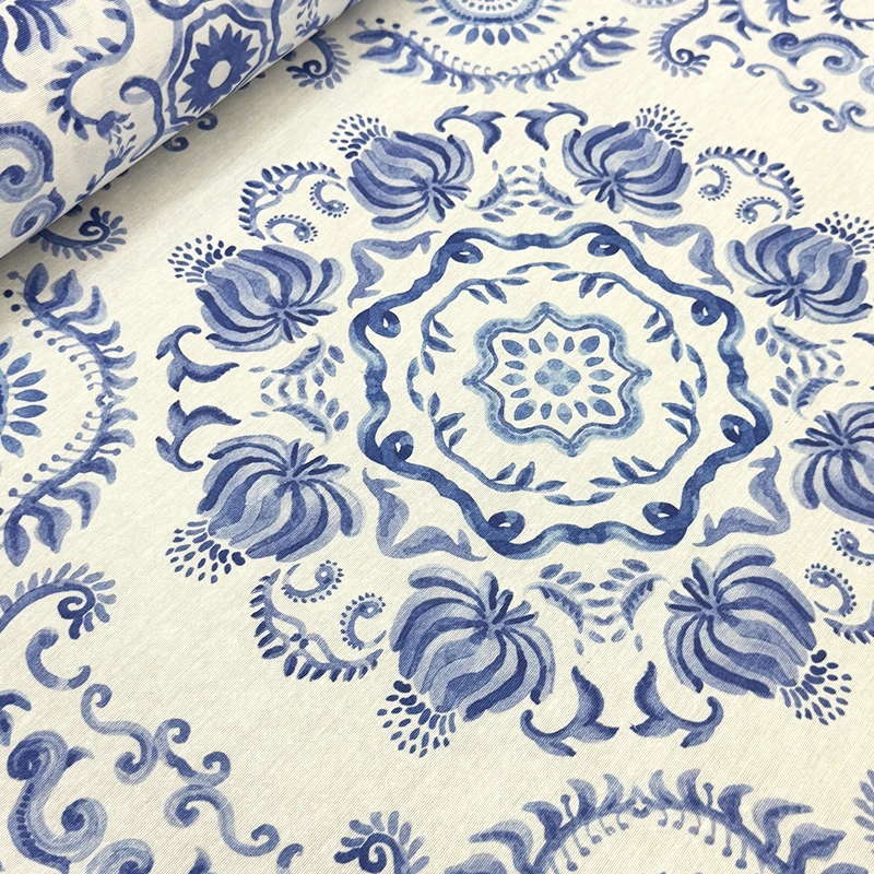 loneta-resinada-estilo-talavera-azul-800x800 oneta Artesanal Azul con estampado estilo talavera