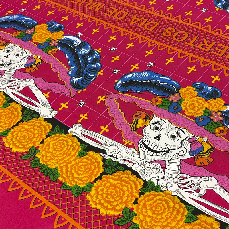 mantel-canasta-catrina-plumas-azules-rosa