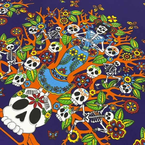 Mantel Canasta Frida Calaverita Morado