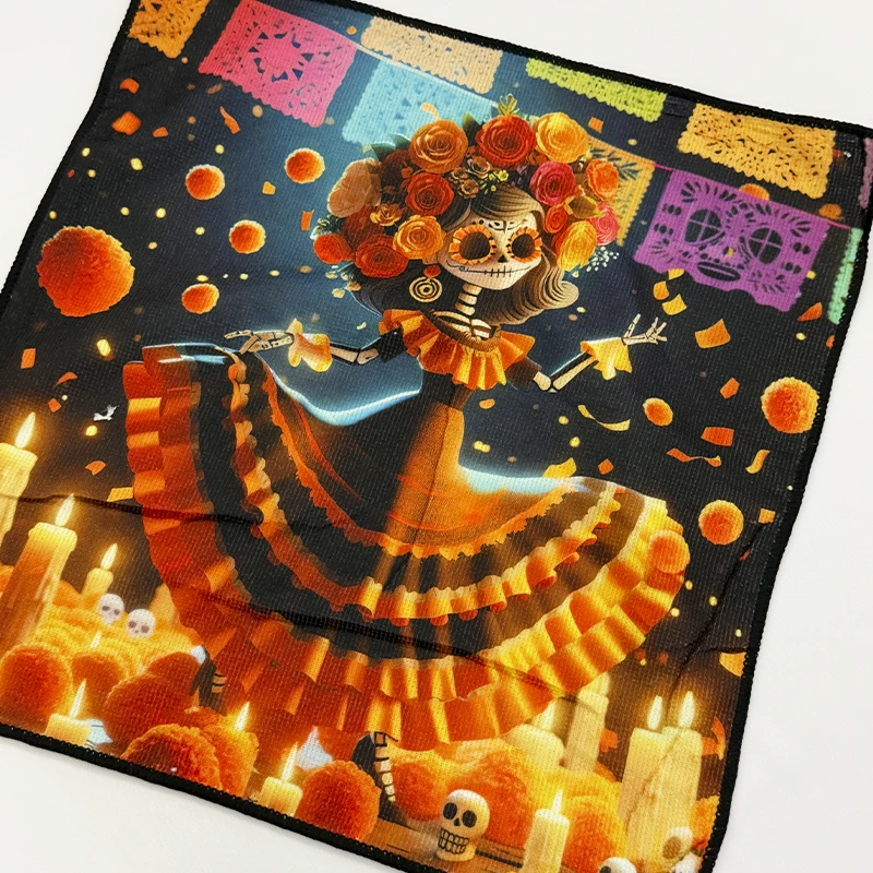 toalla-dia-de-muertos-bailarina-cempasuchil