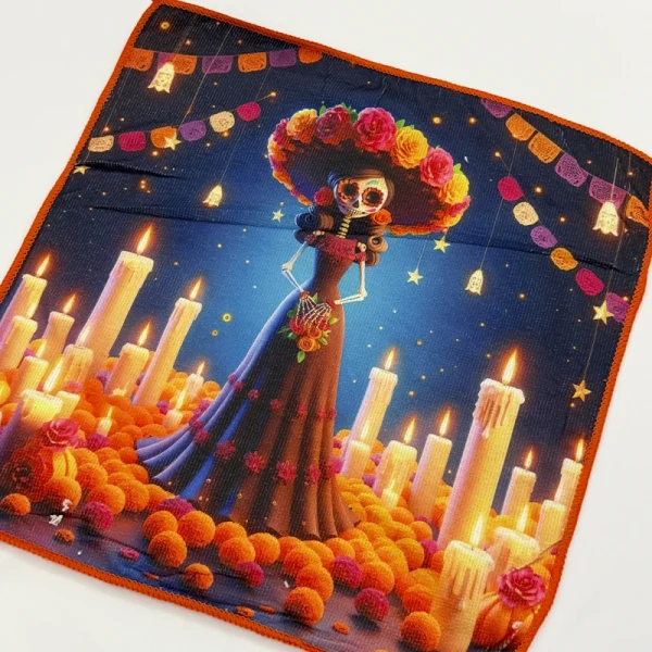 Toalla Día de Muertos Catrina entre Velas
