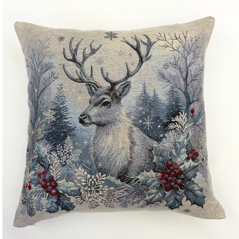 funda-decorativa-venado-del-bosque-nevado